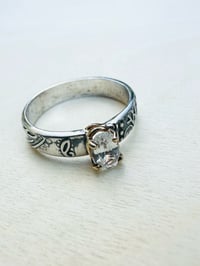 Image 7 of white sapphire ring with paisley band