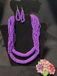 Necklace/Earring Set - purple beads