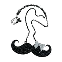Image 1 of mustachio necklace (white bow)