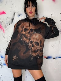 Image 4 of “THE COUPLE” CUSTOM BLEACH PAINTED PULLOVER HOODIE LARGE