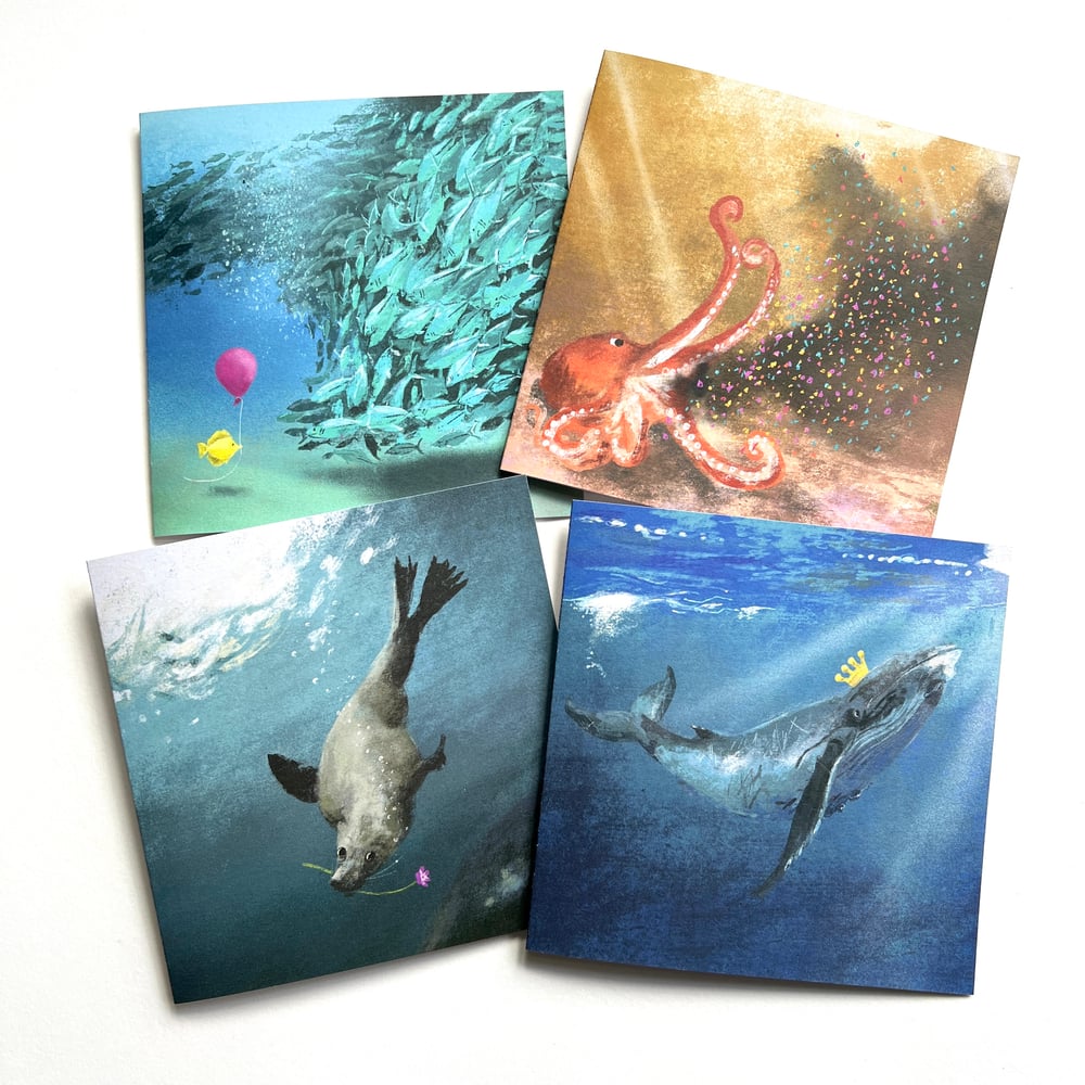 Image of Underwater - Set of 4 Luxury Greetings Cards