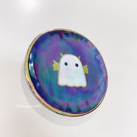 Image 3 of Blue Ghost Trinket Dish With Rainbow Effect (3.5 Inches Diameter)