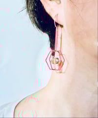 Image 3 of Blue Hexagon cages with trillion stone