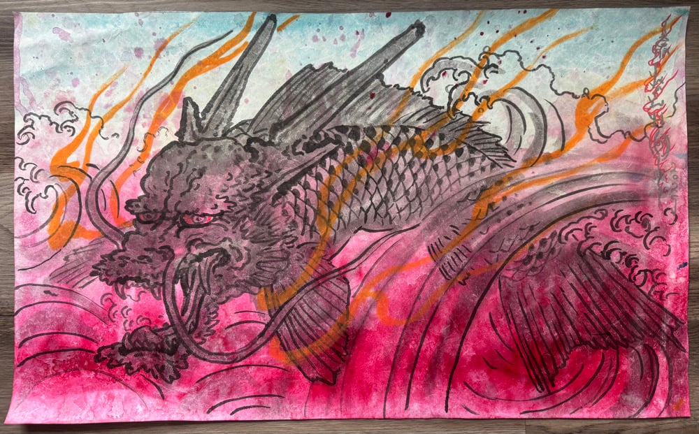 Image of Tim Lehi “Koi Dragon” Painting