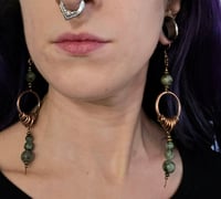 Image 3 of African Turquoise small hoops 