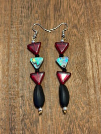 Ruby Red Pinenut Earrings