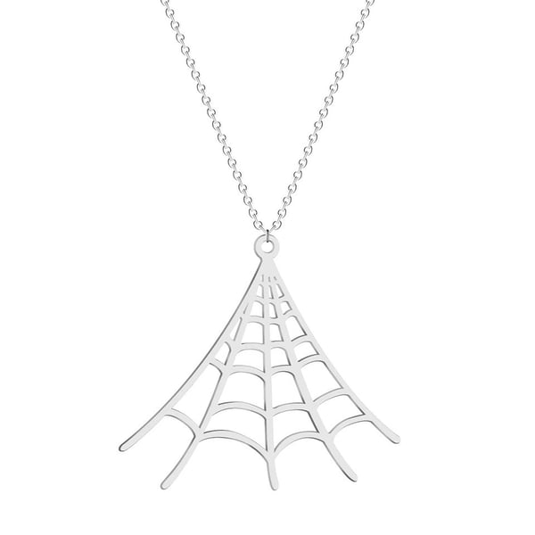 Image of Cobweb Stainless Steel Pendant Necklace 