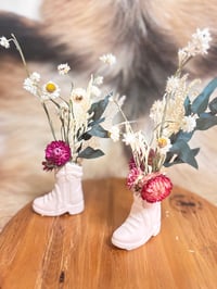 Image 7 of Mini Boot Flowers Red ( Pairs Only )