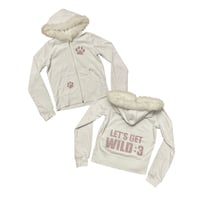 Image 1 of white get_wild velour hoodie S-L