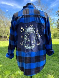 Image 4 of Large Blue Firefly Flannel