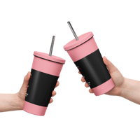 Image 4 of Insulated tumbler with a straw( it's devil fighting time)