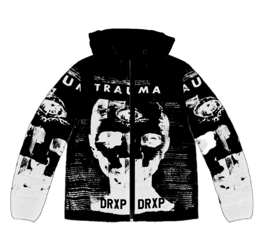 Image of TRAUMA HOODED PUFFER BLACK