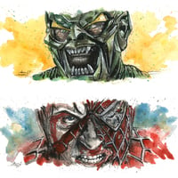 Image 1 of Green Goblin / Battle Damaged Sider-Man Art Print Selection
