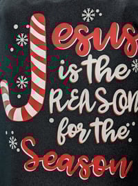 Image 3 of Jesus is the Reason Christmas Apron (black)