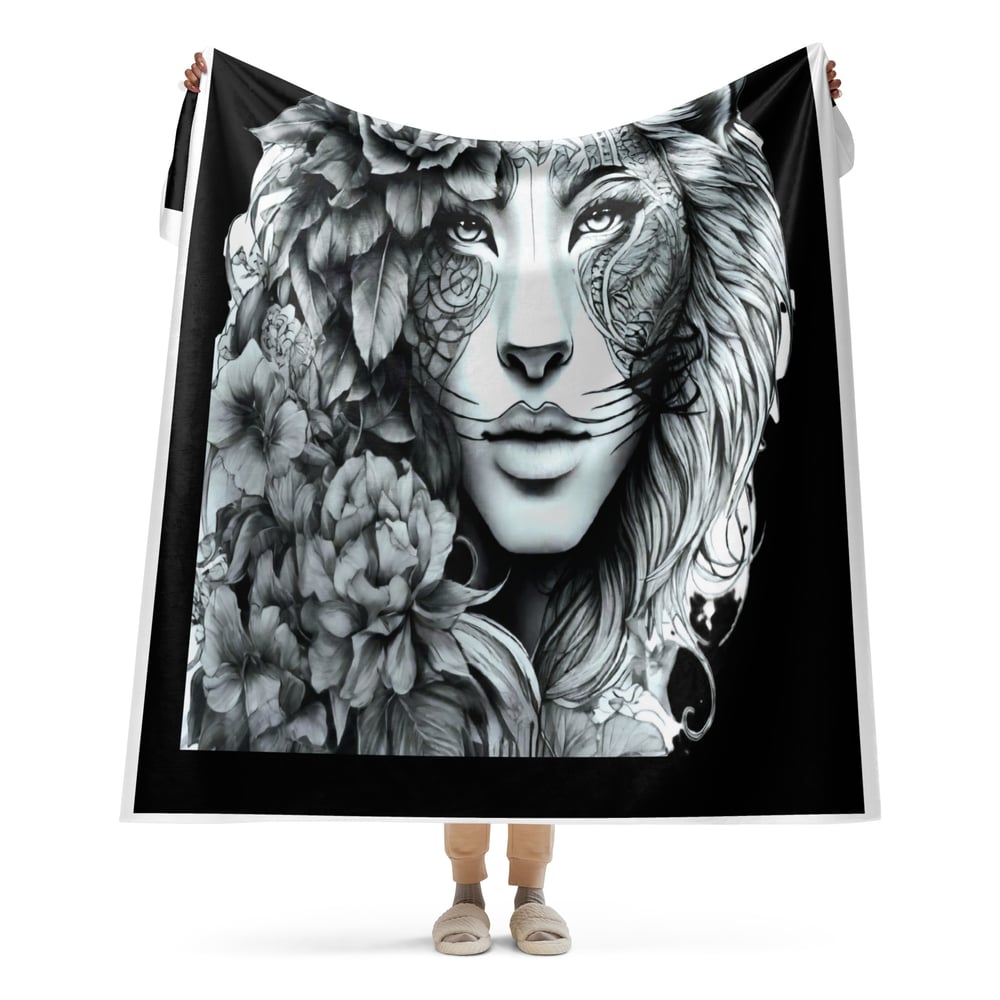 Sherpa Blanket Lion Woman