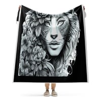 Image 2 of Sherpa Blanket Lion Woman