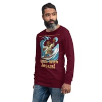 Image 12 of I Ride With Jesus Surfing Dark Unisex Long Sleeve Tee