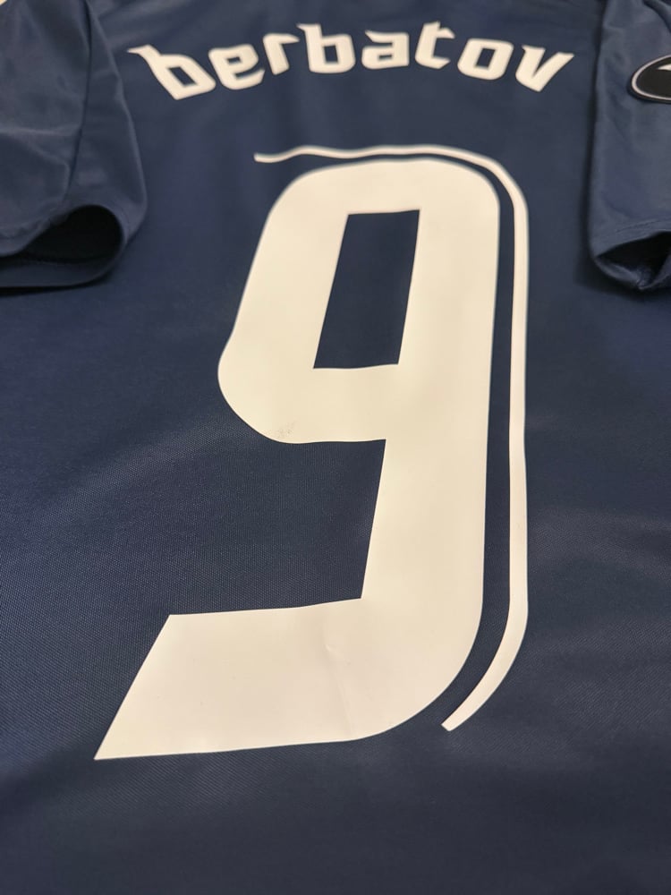 Image of Tottenham Hotspur “BERBATOV 9” 2007/08 Away Shirt + UEFA patch   (M)