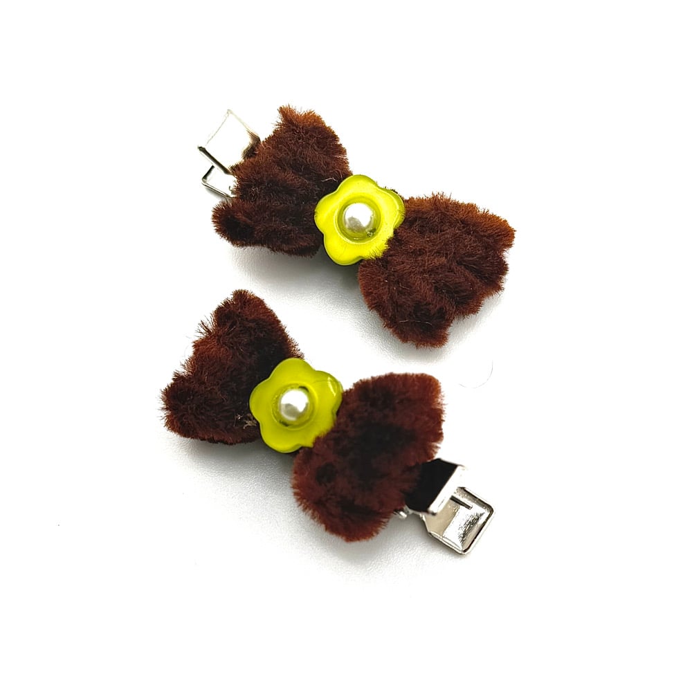 Image of Baby Fuzzy Bow Clips