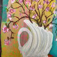 Image 2 of Swan Deco Vase with Blossom