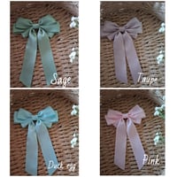 Image 1 of Long tail Triple satin bow 