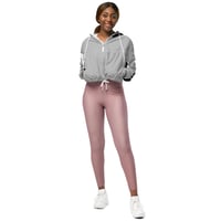 Image 4 of Women’s gray and black abstract cropped windbreaker