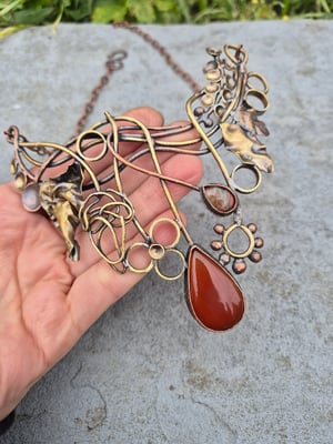 Carnelian flowers necklace 