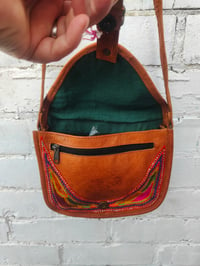 Image 4 of Leather Saddle Bag with embroidery