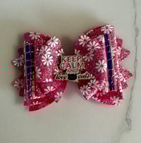 Image 4 of Pink Floral Tumbler Straw Topper Bow – Keep Calm and Love Cats