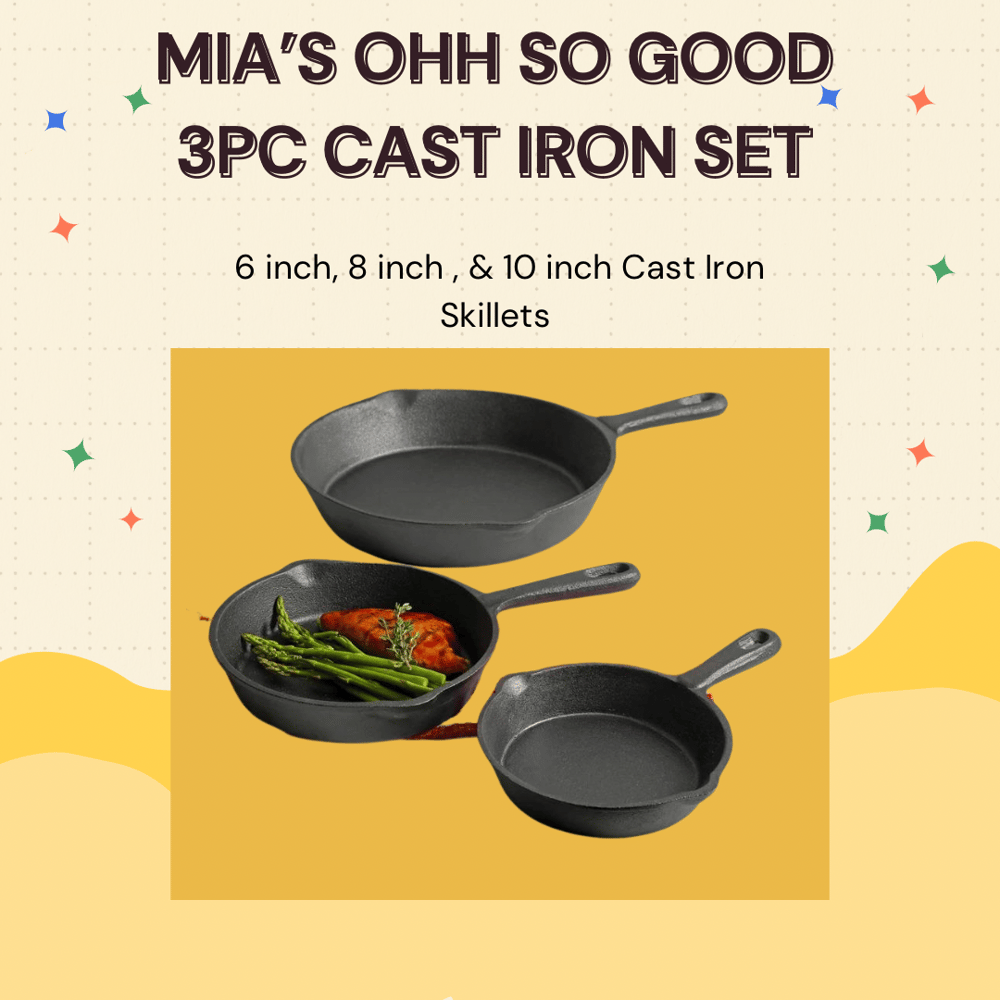 3pcCast Iron Skillet Set