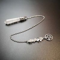 Image 4 of Rock Crystal Pendulum for Divination Dowsing Natural Gem Stone Pendant White Clear Quartz Star of Da