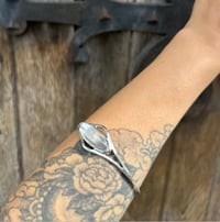 Image 6 of Magnifique bracelet en argent massif 800 et cristal de roche, vintage!
