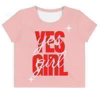 Image 1 of ZEN EXP - “YES GIRL” All-Over Print Crop Tee