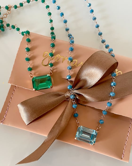 Image of COLLANA  CON PIETRA RETTANGOLARE