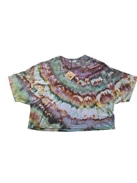 Image 2 of 2XL Crop Cotton Tee in Autumn  Agate Ice Dye