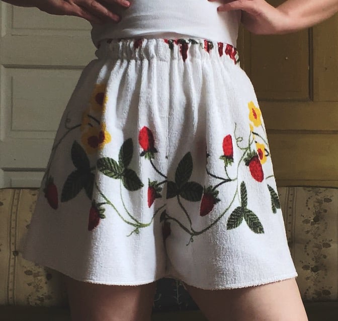 Image of Butterfly Strawberry Terrycloth Granny Shorts
