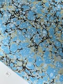 Marbled Paper Stone Pattern on Blue - 1/2 sheets