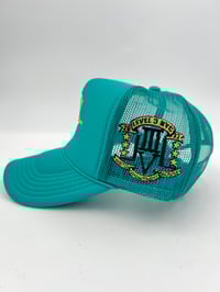 Image 2 of LVL3 NYC JADE & GOLD TRUCKER HAT 