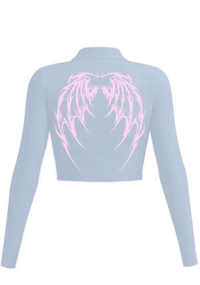 RTTO “Angel” Cropped Zip Up in Steel