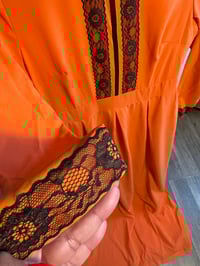 Image 3 of NWT orange and black lace long dress 