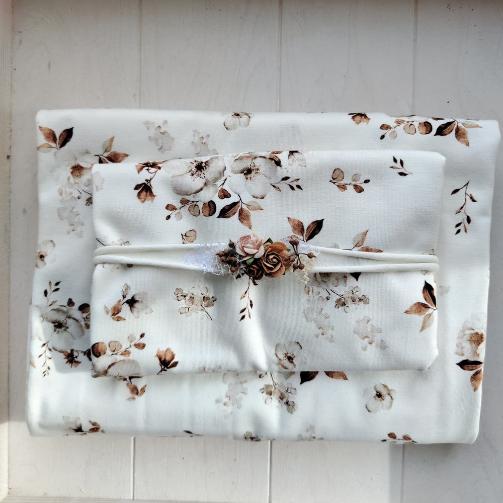 Image of Wrap fleuri fleur marron 