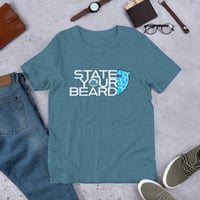 Image 1 of STATE YOUR BEARD Bella Canva t-shirt