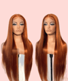 Tangy Spice - orange human hair lace front wig 