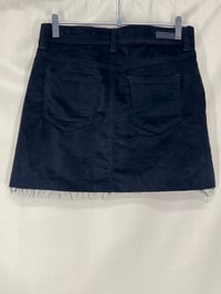 Image 3 of BLANK NYC black micro brushed velvet raw hem mini skirt