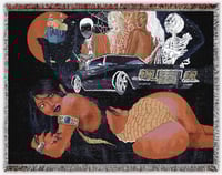 Image 1 of “Brickhouse and the galactic panther” Woven Blanket PREORDER
