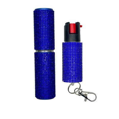 Image of Blue Rhinestones Lipstick & Pepper Spray Combo