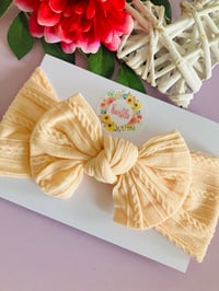 Image 2 of Peach cable headwrap 