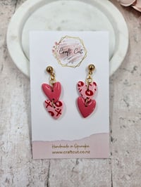 Image 1 of Double Drop Heart Earrings