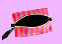 Image 4 of Hot pink and orange stripes makeup bag