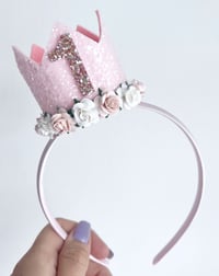 Image 4 of Baby Pink Headband Birthday Crown
